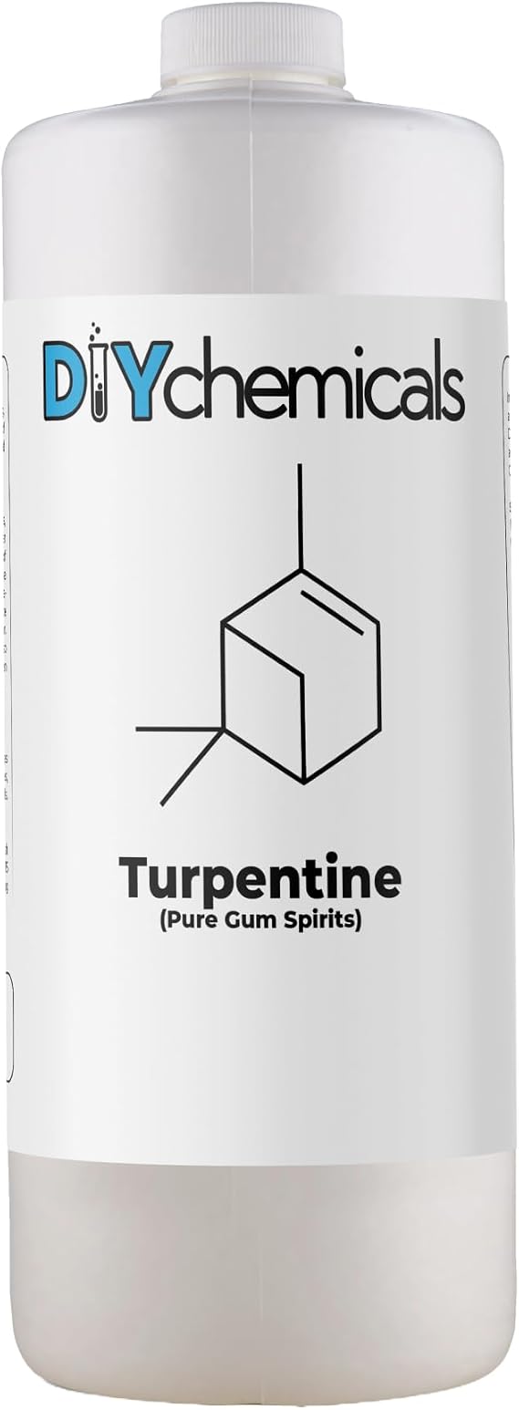 DIYChemicals Premium Turpentine Oil - High-Purity Pine Resin Solvent for Painting, Wood Polishing & Varnish Thinning - Eco-Friendly, Made in USA | Versatile Paint Thinner - 4 fl oz
