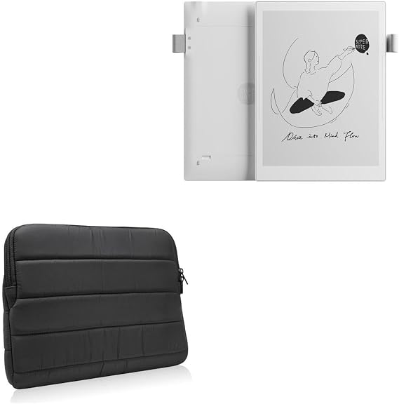 BoxWave Case Compatible with Ratta Supernote A5 X2 Manta - Polar Jacket, Puffy Padded Material Zip Up Sleeve Pouch - Jet Black