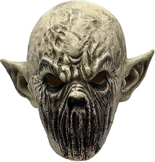 Silent Devil Latex Mask, Horror Monster Zombie Mask for Halloween Cosplay Party Props