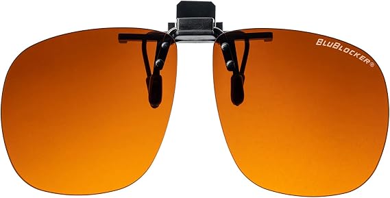 BluBlocker, Large Rimless Clip-on Sunglasses with Large Scratch Resistant Lens | Blocks 100% of Blue Light and UVA & UVB Rays | Retro | Gender Neutral - for Men, Women & Everyone | 2300K |
