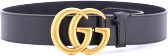 Pre-Loved GG Marmont Belt Leather Wide, Black