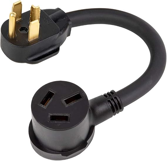 Dryer Plug Adapter Nema 14-30P to 10-50R Adapter Cord, 4-Prong Male to 3-Prong Female,14-30P Male to 10-50R Female AC Adapter, 50-Amp,250V Adapter 1-Foot