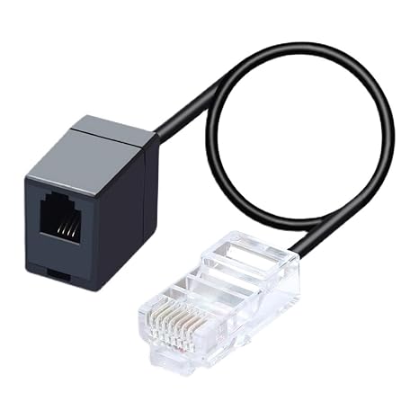 RJ45 to RJ11 Adapter Cord Ethernet RJ45 Male to Telephone RJ11 Female Converter for Telecommunication Networking Cable
