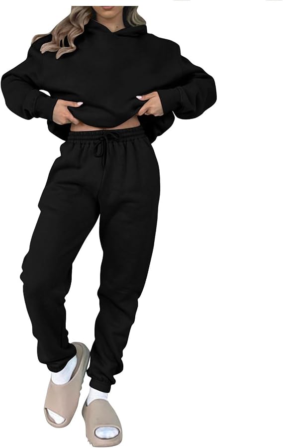 Lounge Sets for Women Plus Size Sweatsuits Women 2 Piece Outfit Fleece Oversized Sweatshirt Hoodie Baggy Sweatpants Joggers Fashion Sweatsuits Women 2 Piece Outfit Womens Spring Clothes Loungewear