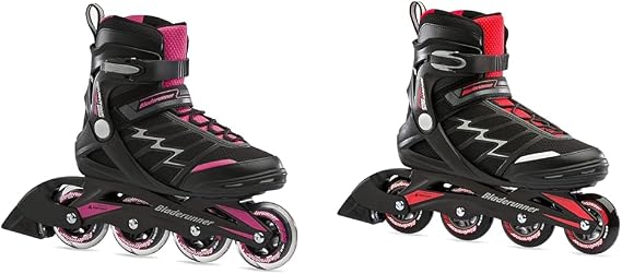 Bladerunner by Rollerblade Advantage Pro XT Women's Adult Fitness Inline Skate & Bladerunner by Rollerblade Advantage Pro XT Men's Adult Fitness Inline Skate, Black and Red, Inline Skates, 11