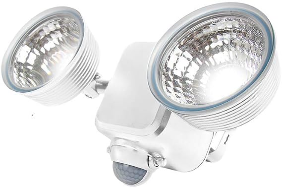 Limitless Innovations Lumenology Dual Security Motion Sensor Spotlights with Adjustable Heads and Sensitivity - Ultra-Bright 1,000 Lumen LED Flood Light - Waterproof/Outdoor (White)