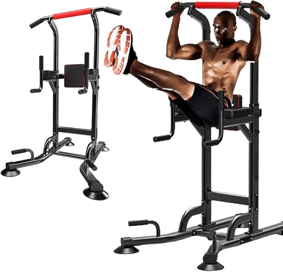Power Tower Dip Station Pull Up Bar,Adjustable Height Multi-Function Power Tower, Push Up Workout Abdominal Exercise for Home Gym Strength Training Fitness