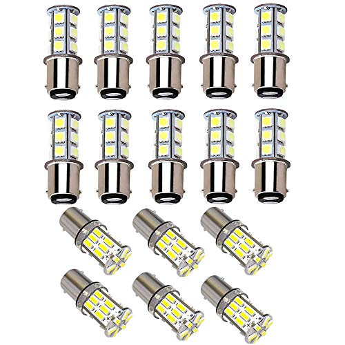 BlyilyB BA9S BA9S 57 1157 2057 2357 7528 BAY15D Replacement Lamps for 12V Interior RV Camper Trailer Lighting Back Up Reverse Lights or Tail Brake Lights Side Door Courtesy Lights Cargo Lights Gauge L