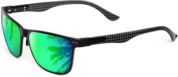 Carbon Fiber Polarized Sunglasses for Men Trendy Driving Sunglasses Shady Sun Glasses with UV Protection
