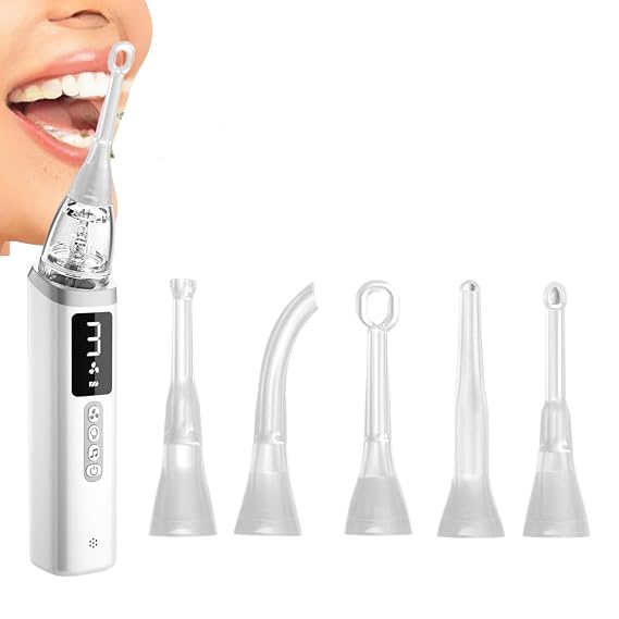 Tonsil Stone Removal Tool 3-Level Suction Adjustment Includes 5 Different Suction Tips Effectively Combats Bad Breath