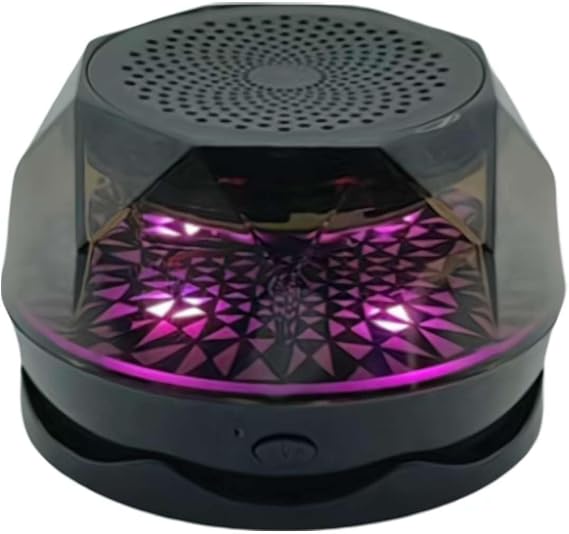 Magnetic Bluetooth Speaker Mini, Portable Phone Stand, Wireless Speaker with Multi RGB Color Light, Small Speaker for Shower, Outdoor, Birthday Gift (Black)