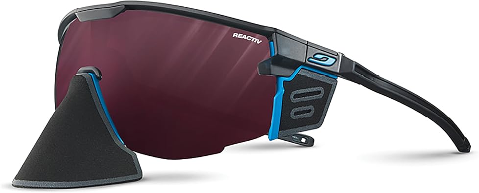 Julbo Ultimate Cover Glacier Glasses for Men & Women w/Removable Side & Nose Shields for Hiking, Snow - 100% UV Protection