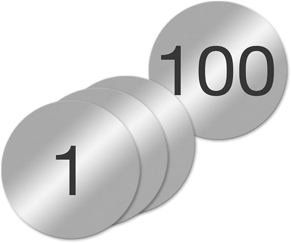 Nap Tags Locker Tags, 1-1/2 inch, Numbered Aluminum