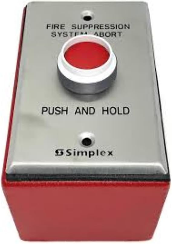 SIMPLEX Red Push Button Switch, Style C, Surface Mount, 1 Count, Manual Operation