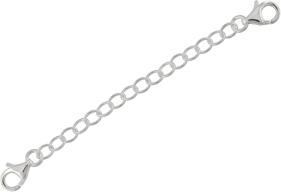 egemmall Sterling Silver Necklace Chain Connector Extender/Safety Chain with Lobster Clasp