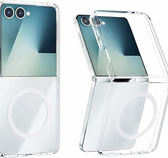 Coverzone Samsung Galaxy Z FLİP 7 İle Uyumlu Kılıf Şeffaf, Wireless Magsafe ile uyumlu Silikon Kapak Galaxy Z FLİP 7 ile uyumlu Kılıf, Şeffaf