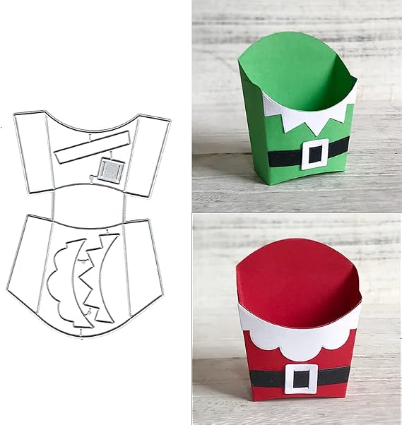 Christmas Gift Box Metal Dies Die Cuts, Gingerbread Man Cup Cutting Dies Embossing Stencils DIY Crafts Cards Cutting Dies Cuts for DIY Embossing Card Making Photo Decorative Paper Dies Scrapbooking