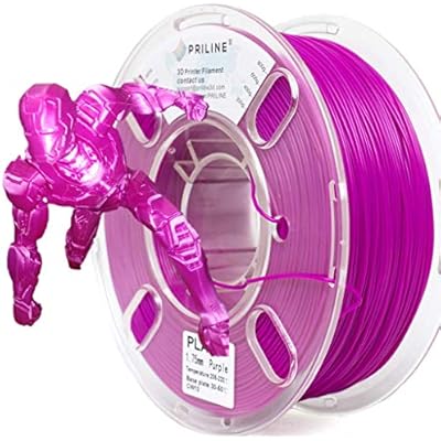 PLA Filament 1.75mm, PRILINE PLA 3D Printer Filament, 1kg Spool 2.2lbs 3D Printing Filament Fits for Most 3D Printers, Dimensional Accuracy - 0.02mm,Purple