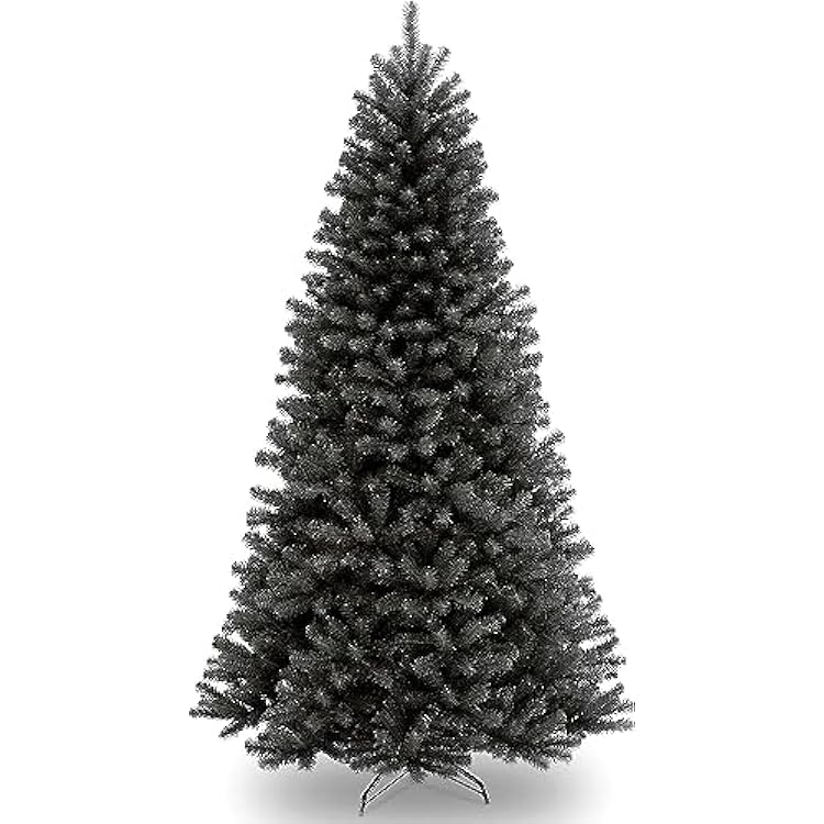 National Tree Company Artificial Full Christmas Tree, Black, North Valley Spruce, Includes Stand, 7.5 Feet