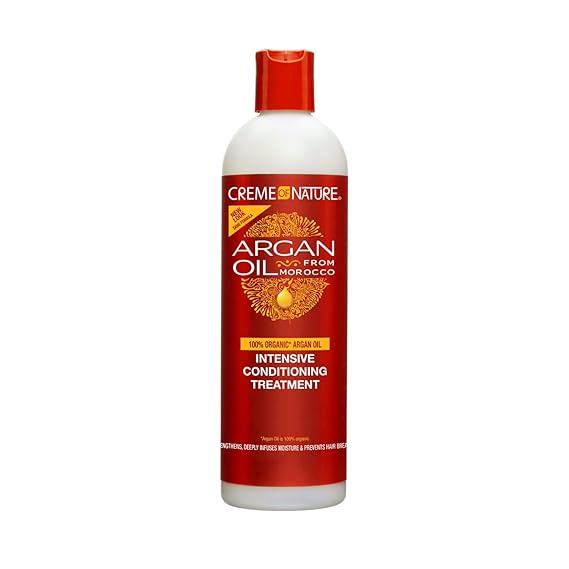 Creme of Nature Intensive Conditioning Treatment, Strengthens & Deeply Infuses Moisture, Prevents Breakage, Infused with 100% Organic Argan Oil, 12 oz