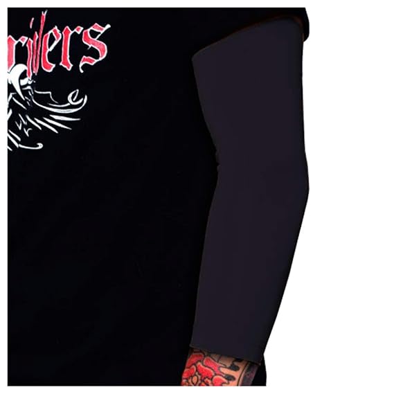 Tat2X Ink Armor Premium 3/4 Arm Tattoo Cover Up Sleeve - No Slip Gripper - U.S. Made - Black - XSS (single arm/elbow sleeve)
