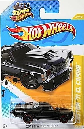 Hot Wheels, 2012 New Models, Custom '71 El Camino Black 49/50