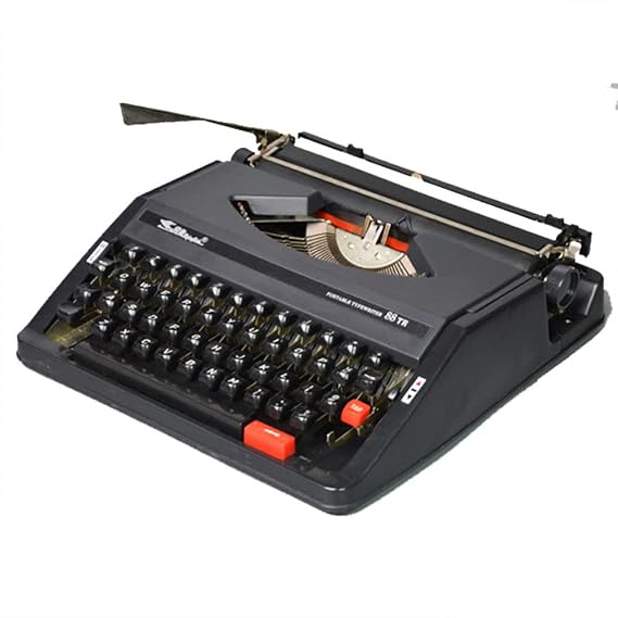 Wireless Typewriter Keyboard,Mechanical English Typewriter,Old Fashioned Typewriter,1980 Classic Nostalgia Portable Retro Manual Typewriter (Black)