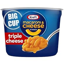 Kraft Triple Cheese Flavor Macaroni and Cheese Microwaveable Big Cups (4.1 oz Cups, Pack of 8)