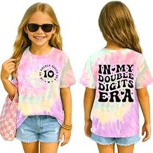 in My Double Digits Era Shirt Birthday Girls T-Shirts 10th Birthdays Party Tee Tops Short Sleeve Summer Outfits