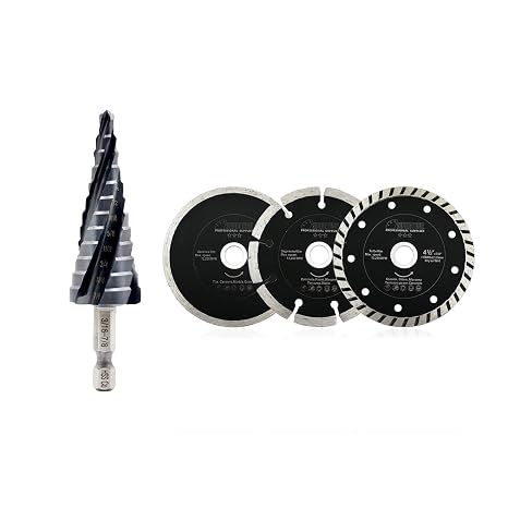 Step Drill Bit, 3/16 Inch-7/8 Inch 12 Steps Size Four Spiral Flute M35 Cobalt Step Core Bit for Metal with 1/4 Inch Quick-fit Shank Hole Saw for Stainless Steel,Aluminum, Wood,Plastic,Copper