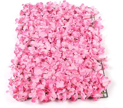 10Pcs Artificial Flower Wall Decor 24 x 16, Artificial Silk Floral Backdrop Panel, 3D Flower Wall Panel for BackdropWeddingBirthdayPartyHome Decorations 10pcs, Pink