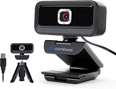 Webcam for PC, Computer Camera for Desktop, 1080P Webcam with Tripod,USB Web Cam, 2 Noise Reduction Mics, Built-in Privacy Cover,Plug&Play