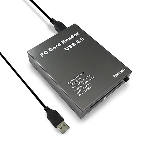 USB2.0 Plastic Version Interface PCMCIA Card Reader,Read Flashdisk,PCMCIA,PC Card ATA,Mass Storage ATA Flash,PC Card (Card Reader, Gray)