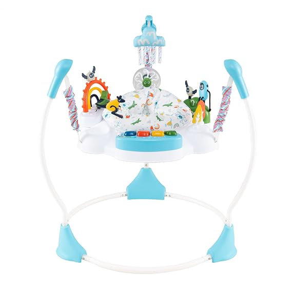 INFANS Baby Activity Center Jumper with Music, Light, Interactive Toys, 360Rotating Seat, 3 Heights for 6+ Months (Blue)