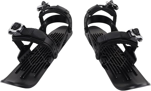 Mini Ski Skates Shoes, Adjusable Skiboards Attach to Skis Boots for Downhill Slopes Winter Sports for Children Black