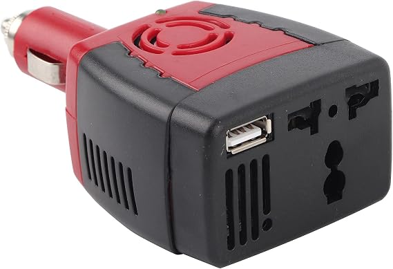 150W DC to AC Inverter, Dual USB Charging Ports, 12V to 220V Car Adapter, Compact Design for Drivers, Travelers, Campers, and Outdoor Enthusiasts
