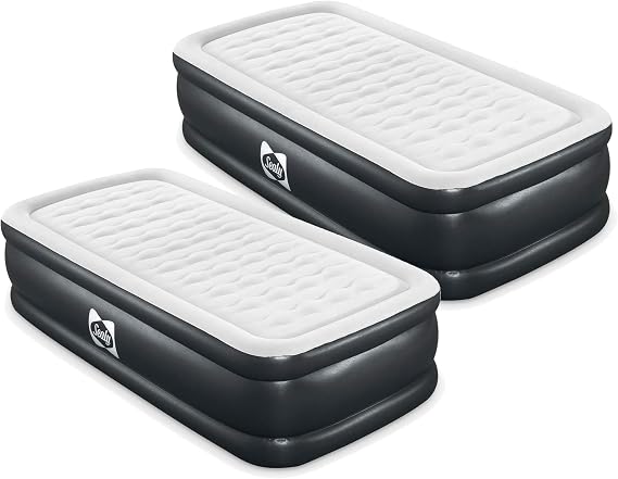 Sealy Tritech 20" Inflatable Air Mattress with Built-in Pump, Twin, 2-Pack | Includes Storage Bag and Repair Patch; Ideal for Indoor and Outdoor Use