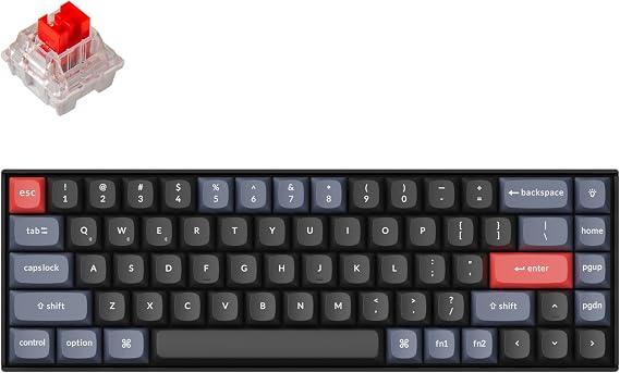 Keychron K6 Pro Wireless Custom Mechanical Keyboard, QMK/Launcher Programmable Macro, Hot-Swappable Keychron K Pro Red Switch Keyboard, 65% Layout RGB Backlit Office Keyboard for Mac Windows Linux