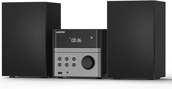 Lonpoo CD Stereo System Compact System 30 W RMS Soundbox with Remote Control