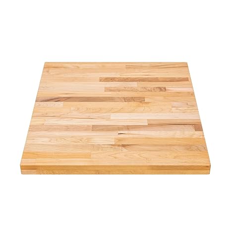 DuraSteel Solid Wood Table Top - 30 x 24 Butcher Block Countertop - Natural Maple Slab Wood Cutting Board for Kitchen Workbench Desk Top, Large Charcuterie Boards Counter Round Chopping Wooden Bamboo