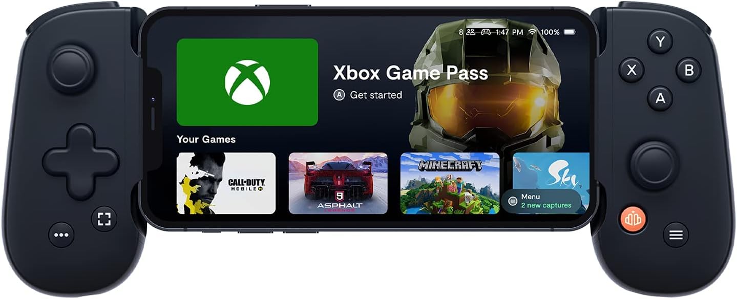 Backbone One Lightning Xbox Edition – Low-latency, Xbox-style mobile joystick for iPhone; Lightning connection, 3.5mm headphone jack and pass‑through charging