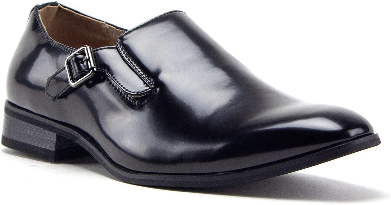Jazame Men's 77807 Slip On Round Toe Hand Burnished Loafers, Dress Shoes