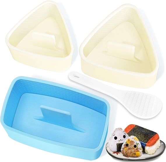 Onigiri Mold, 3 Pack Musubi Press Maker Triangle Rice Ball Mold Sushi Maker for Kid Lunch Bento and Home DIY, Non-stick