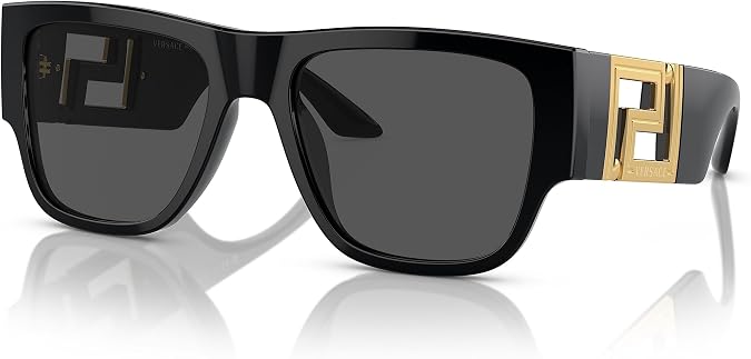 Versace Man Sunglasses Black Frame, Dark Grey Lenses, 57MM