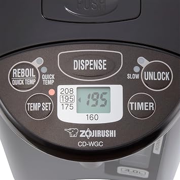 Zojirushi CD-WGC30TS Micom Water Boiler & Warmer 3.0 Liter, Silver Dark Brown, PFAS-free & BPA-free