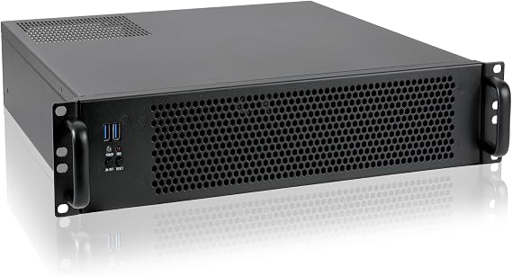 RackChoice MicroATX/Mini-ITX 2U Rackmount Server Chassis max 9x3.5 Bay / USB3.0 with 2.0 Adapter Support ATX PSU Either top or Side Cooling Depth 17.7" Black