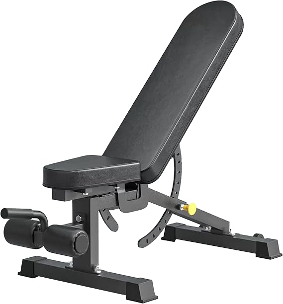 Weight Bench Adjustable Workout Bench Multi-Purpose Exercise Bench Fitness Equipment for Home Gym Barbell Dumbbell Bench Press and Strength Training Load 400KG (Color : Black)