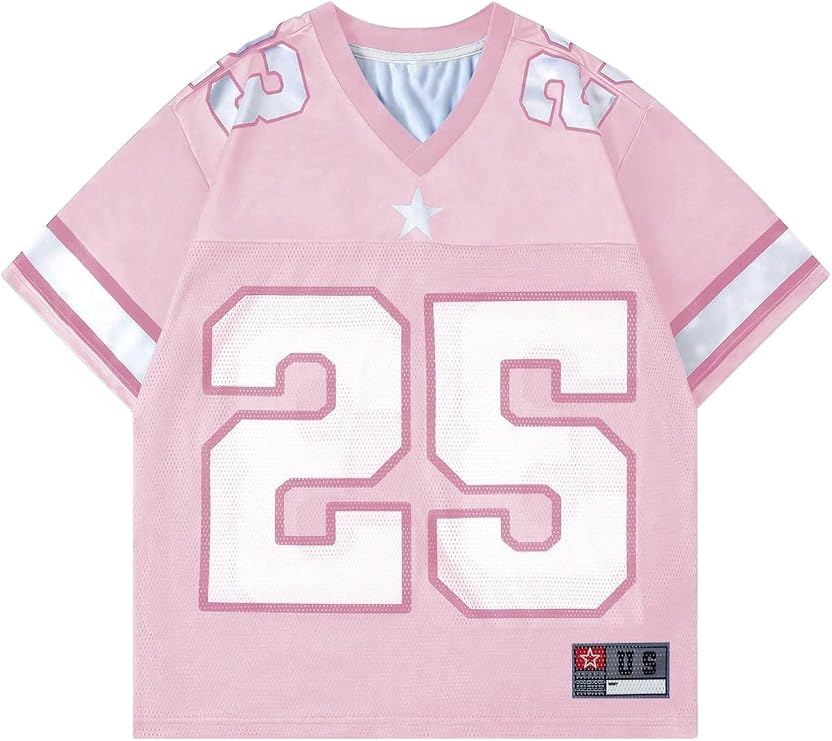 BEAUDRM Men's Number Graphic Jersey Shirts Short Sleeve Striped Casual T Shirt Top Athletic Sports Jersey T Shirts Streetwear