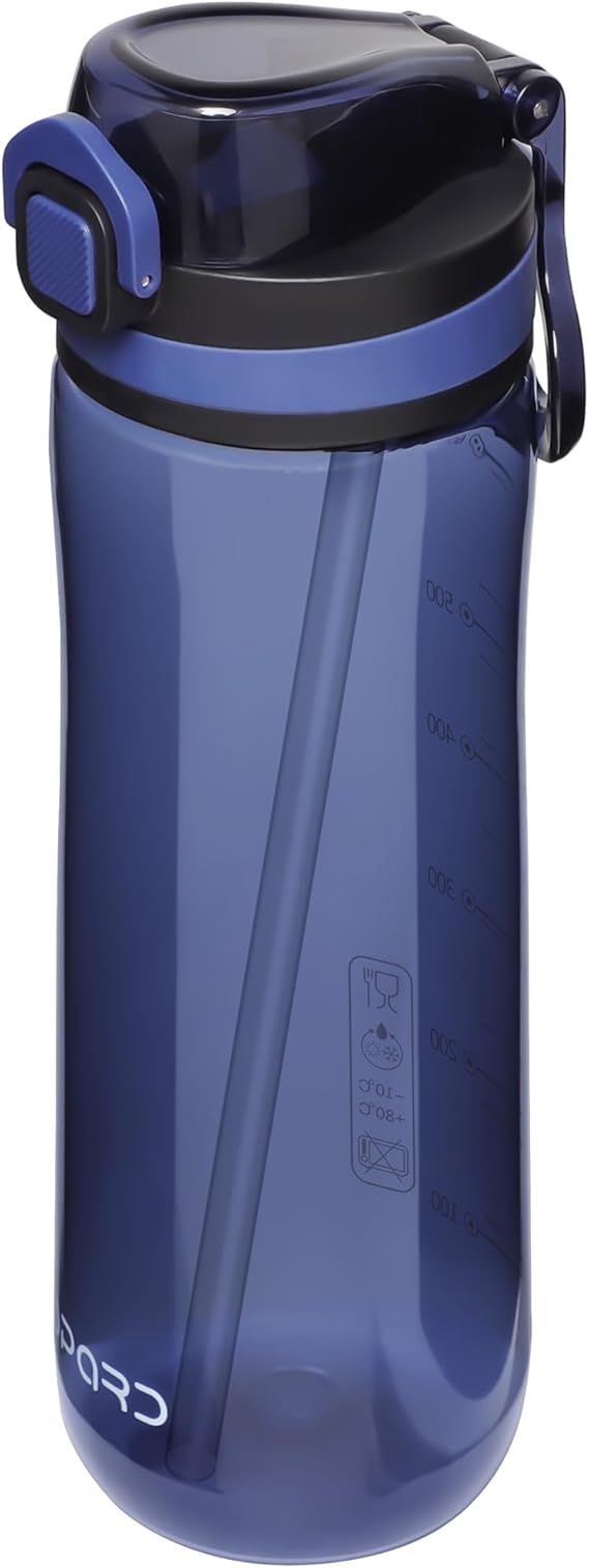 Opard Peak Water Bottle with Straw Cap, BPA-Free, Leak Proof Flip Top Bottle