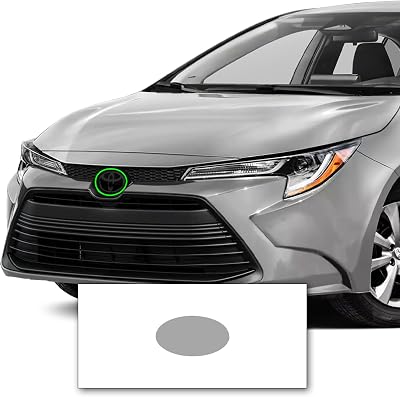 Pre-Cut Front Emblem Tint Compatible with Toyota Corolla Sedan LE, SE, XSE, Hybrid, XLE 2020 | Precision Cut Stretchable PPF Vinyl Overlay Cover Wrap Light Smoke Pack of 2